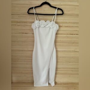Beautiful white rose midi dress